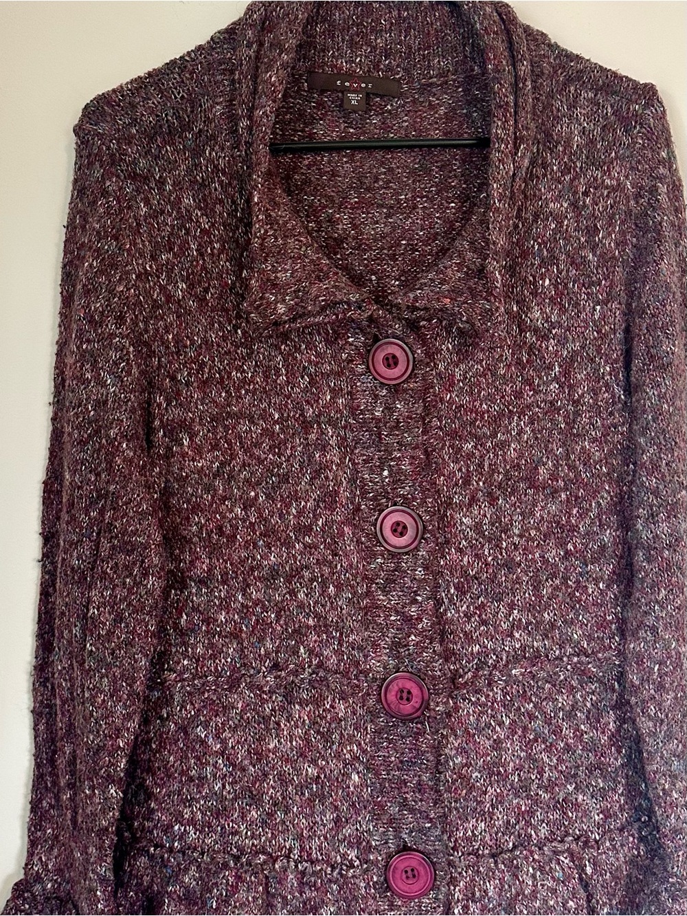 Fever Plum Textured Tiered Coat - Size: Extra Large - Picture 4 of 7